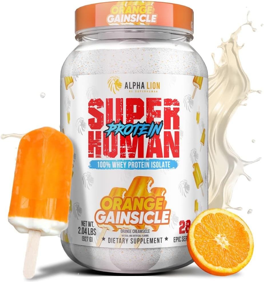 Alpha Lion Superhuman Whey Isolate, Low Carb, Orange Gainsicle, 28 Servings