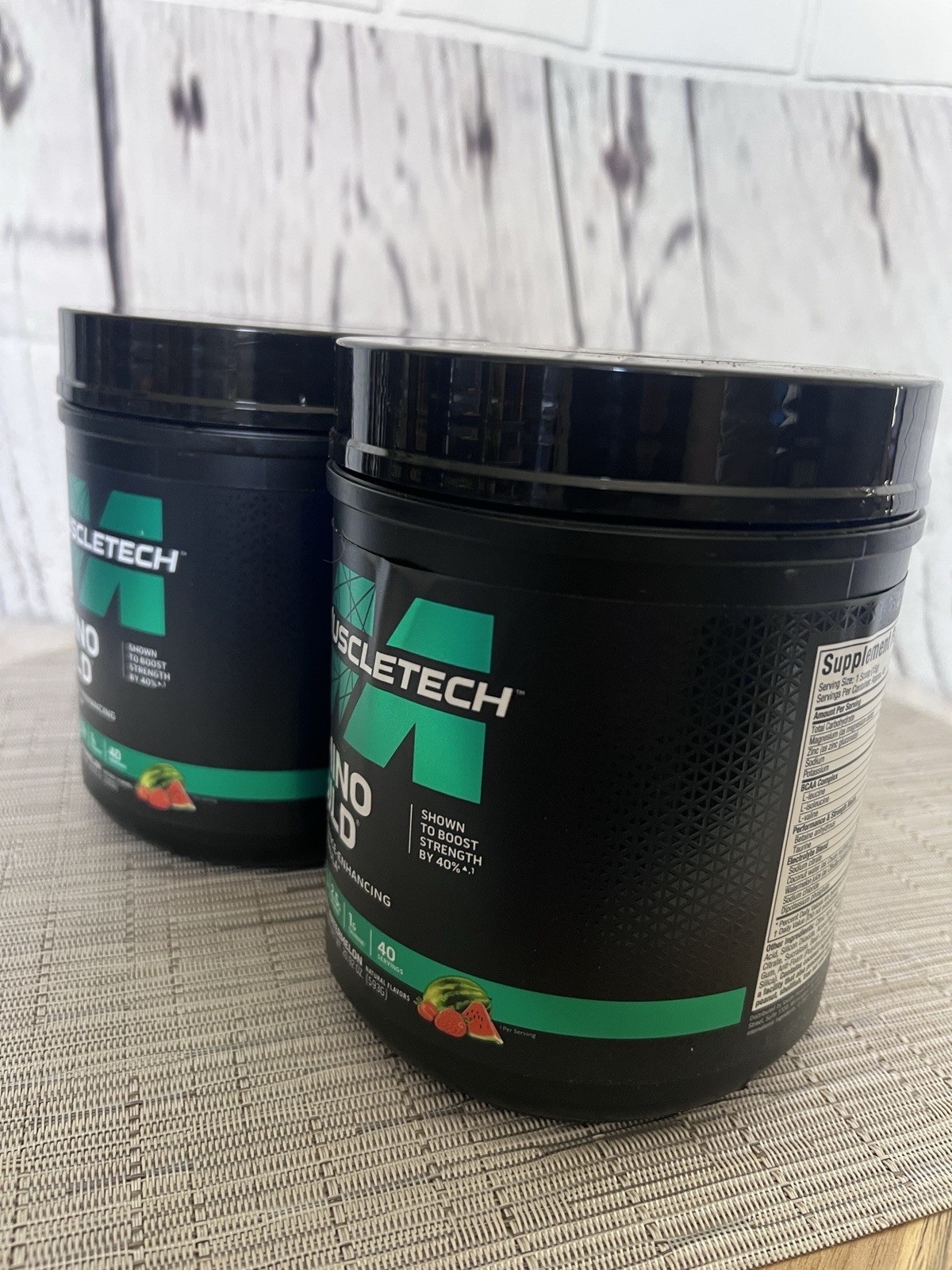 2-Pack MuscleTech BCAA Powder -Men & Women Strawberry Watermelon Boosts Strength