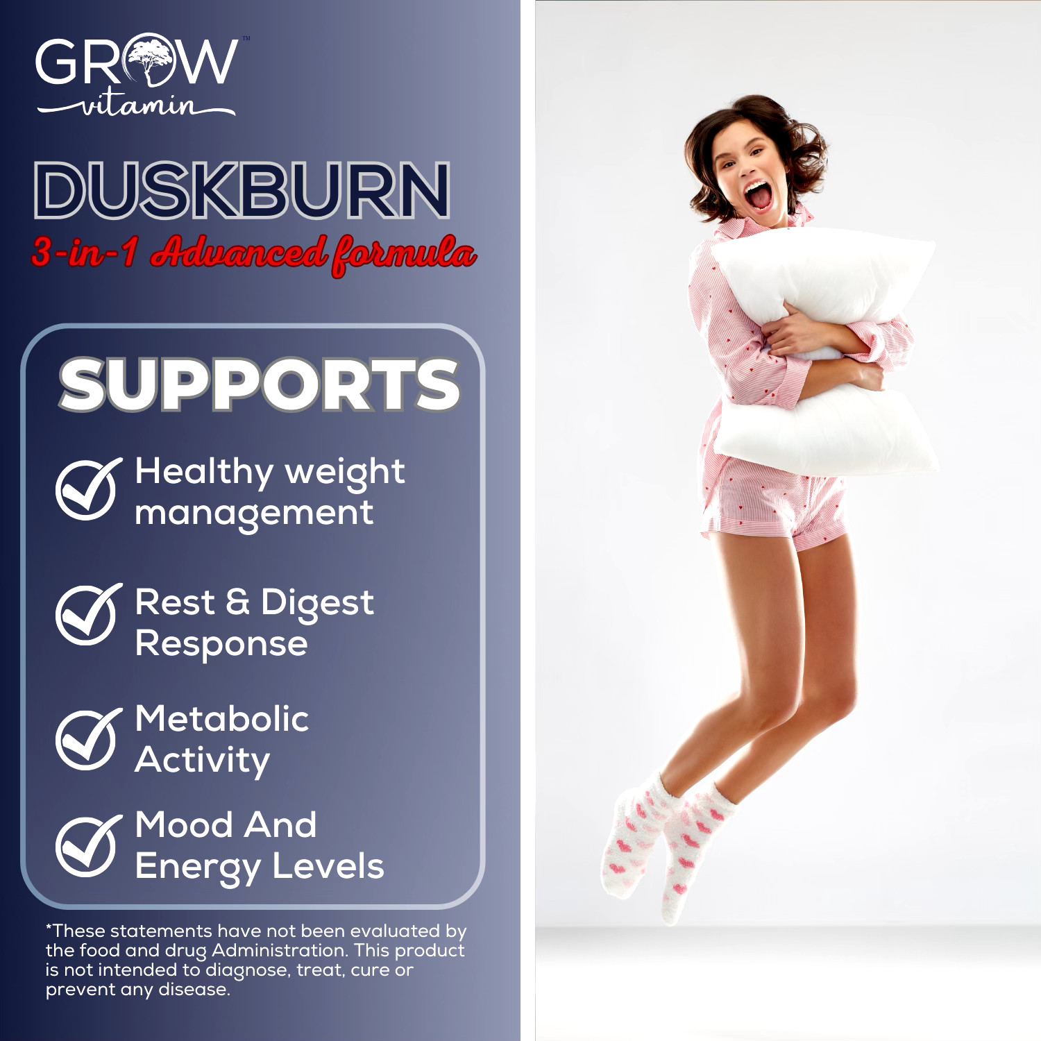 DuskBurn Night Time Fat Burner – Sleep & Burn from Dusk to Dawn – 60 Capsules
