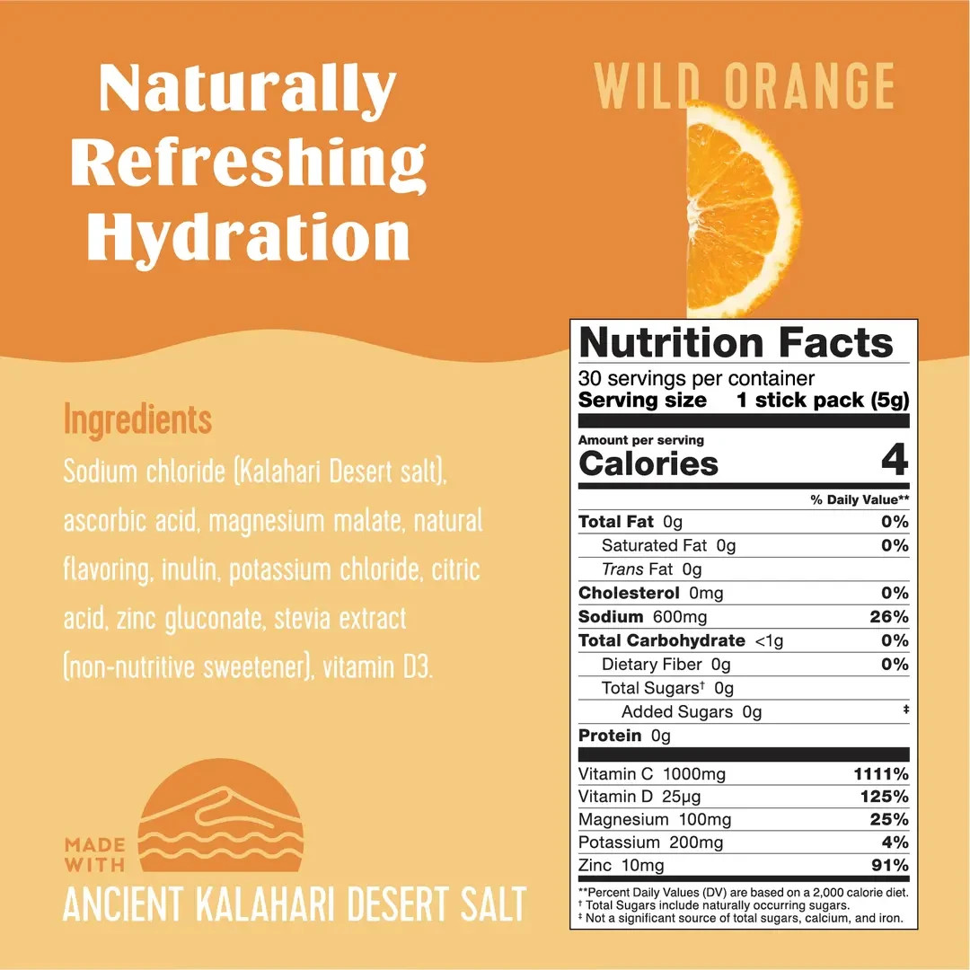 SaltWTR Functional Electrolyte Hydration Drink Mix – Immune Support 30 Pack