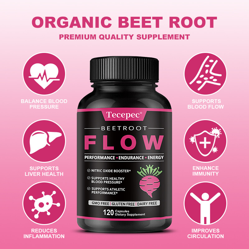 Organic Beet Root Powder Capsule 1300mg per serving Aids in Healthy Circulation