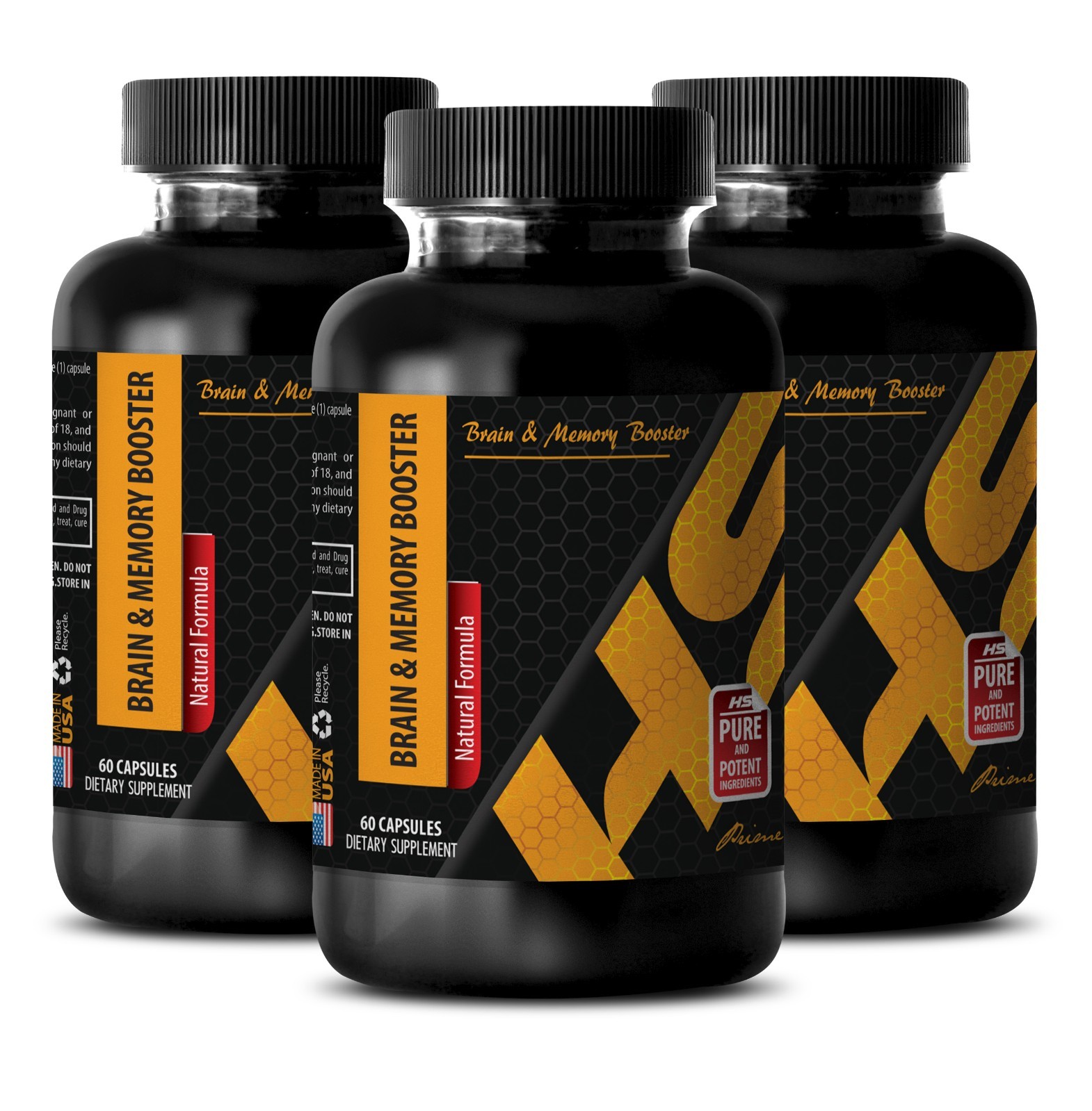 Antioxidant powder BRAIN & MEMORY BOOSTER COMPLEX immune support organic 3 Bot