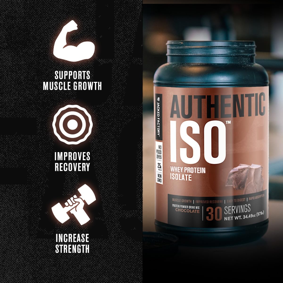 Authentic ISO Grass Fed Whey Protein Isolate Powder – Low Carb, Non-GMO Muscle B