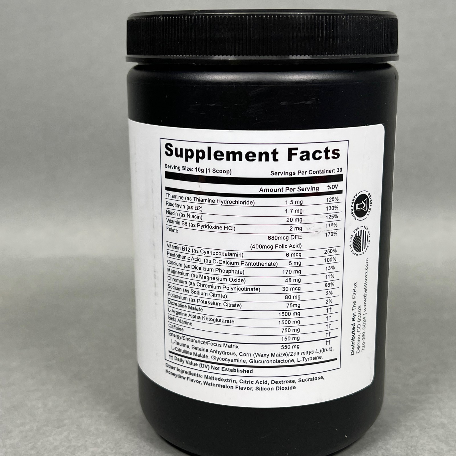 Fit Boxx FocusDrive Pre-Workout High Performance WATERMELON Focus Reps 06/2027