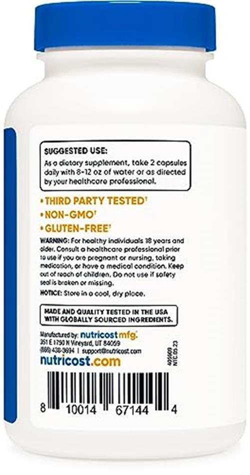 Nutricost L-Carnitine Tartrate 1000MG Per Serving 240 Caps 120 Servings