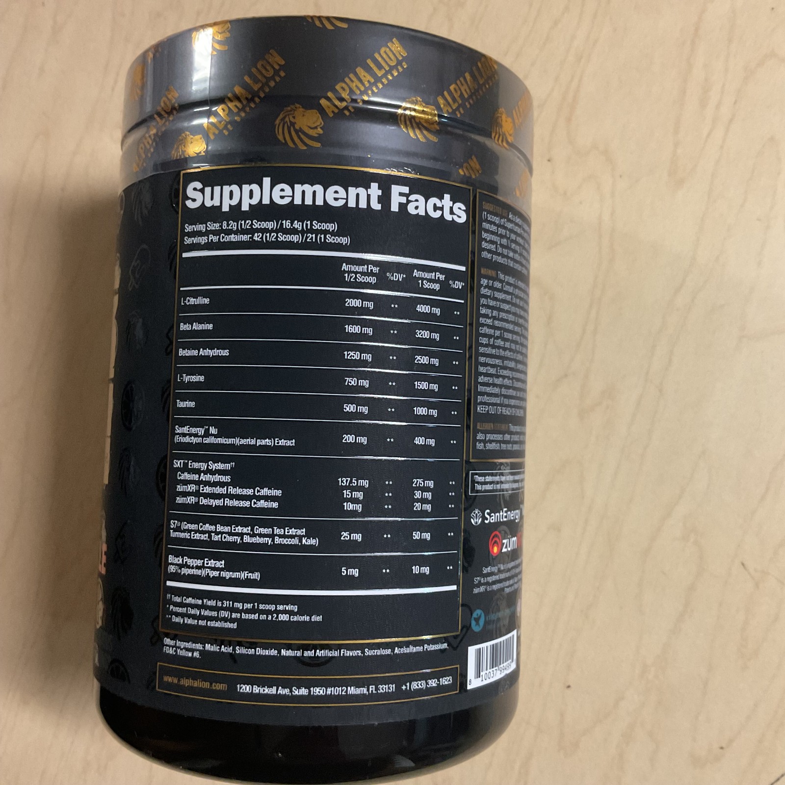 ALPHA LION SUPERHUMAN Performance Pre-Workout Energy 21 Servings Orange Gainsicl