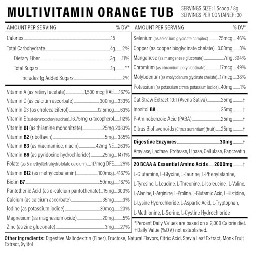 Multivitamin Powder Keto Drink Mix BCAA Amino Acids