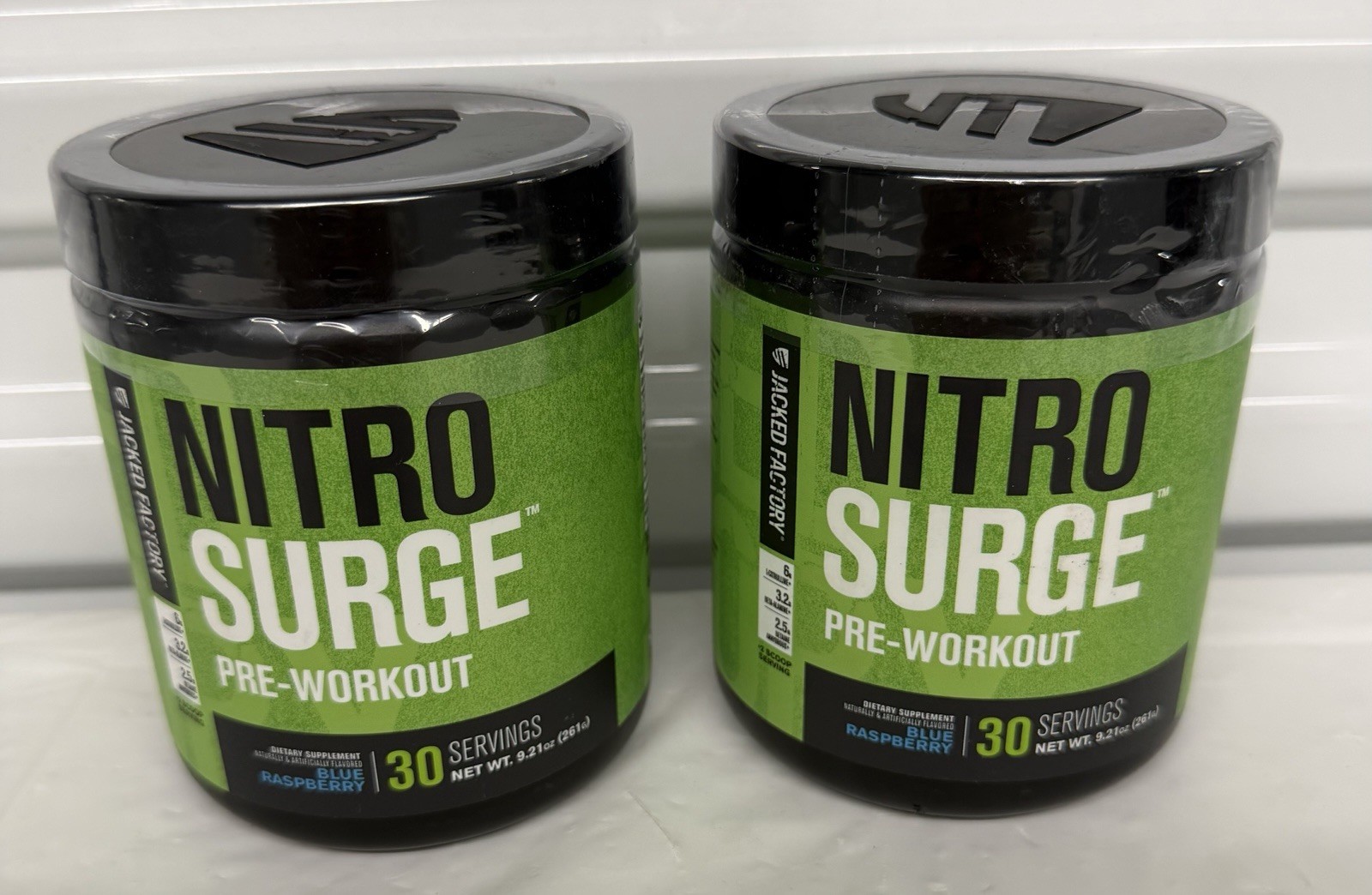 Jacked Factory Nitro Surge Pre-Workout Lot of 2 Blue Raspberry Exp 02/2028