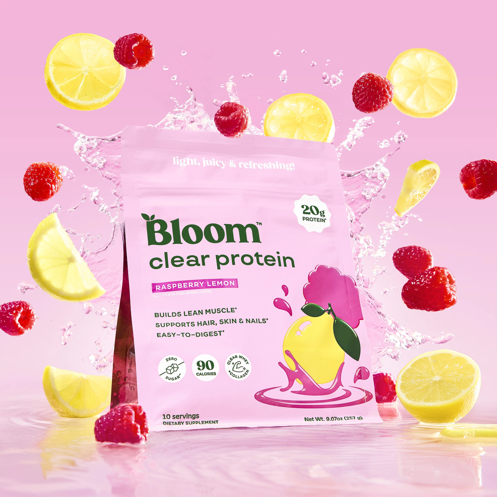 Bloom Nutrition Clear Protein – Clear Whey + Collagen Protein Blend | 20G Protei