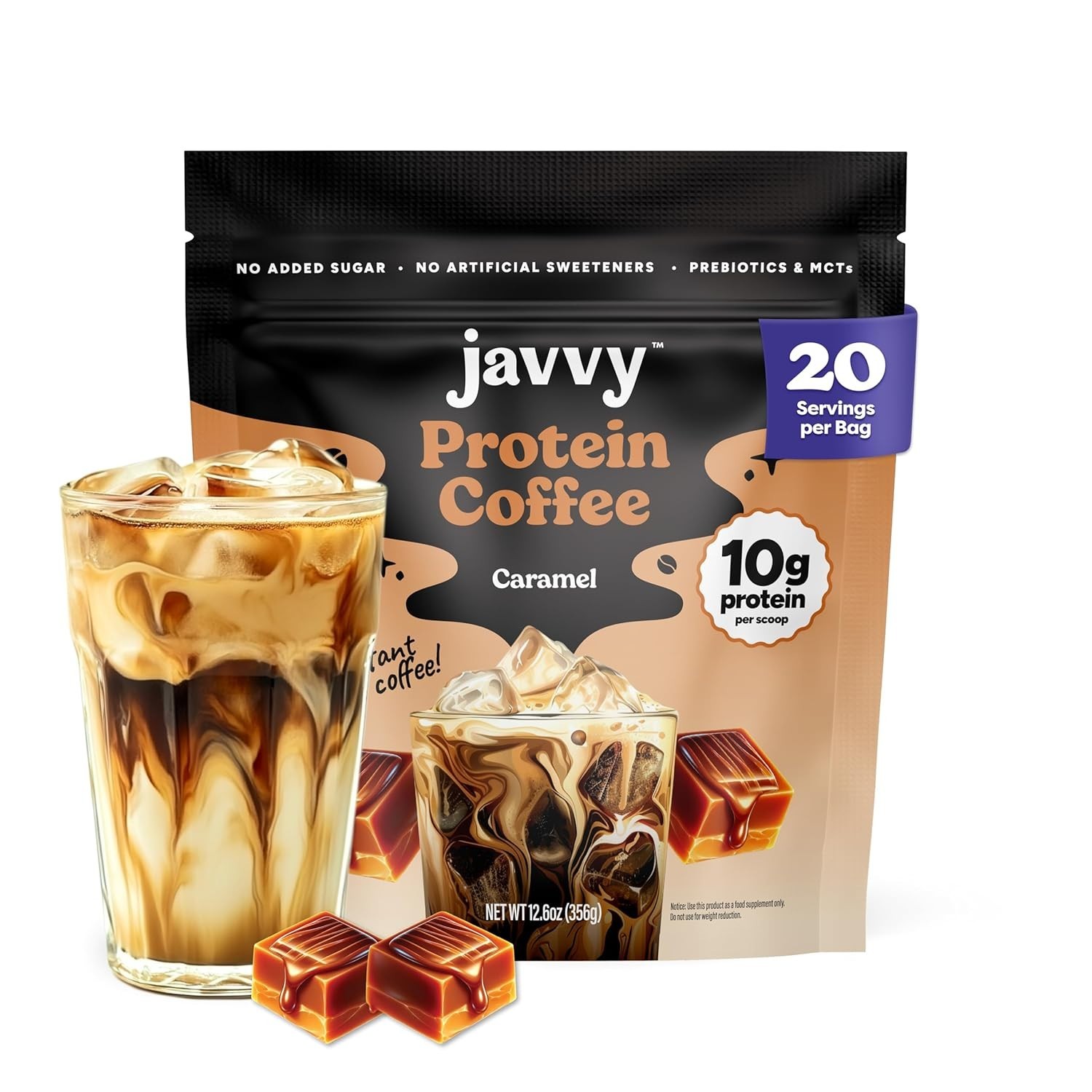 Caramel Protein Iced Coffee – Premium Whey Protein & Instant Iced Coffees – 100%