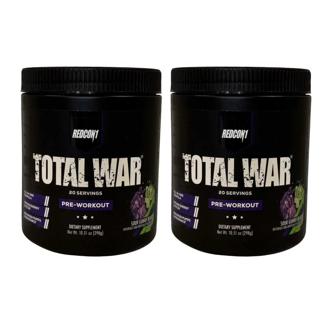 REDCON1 Total War Pre-Workout Sour Gummy Bears Powder 10.51 oz Lot of 2 10/27