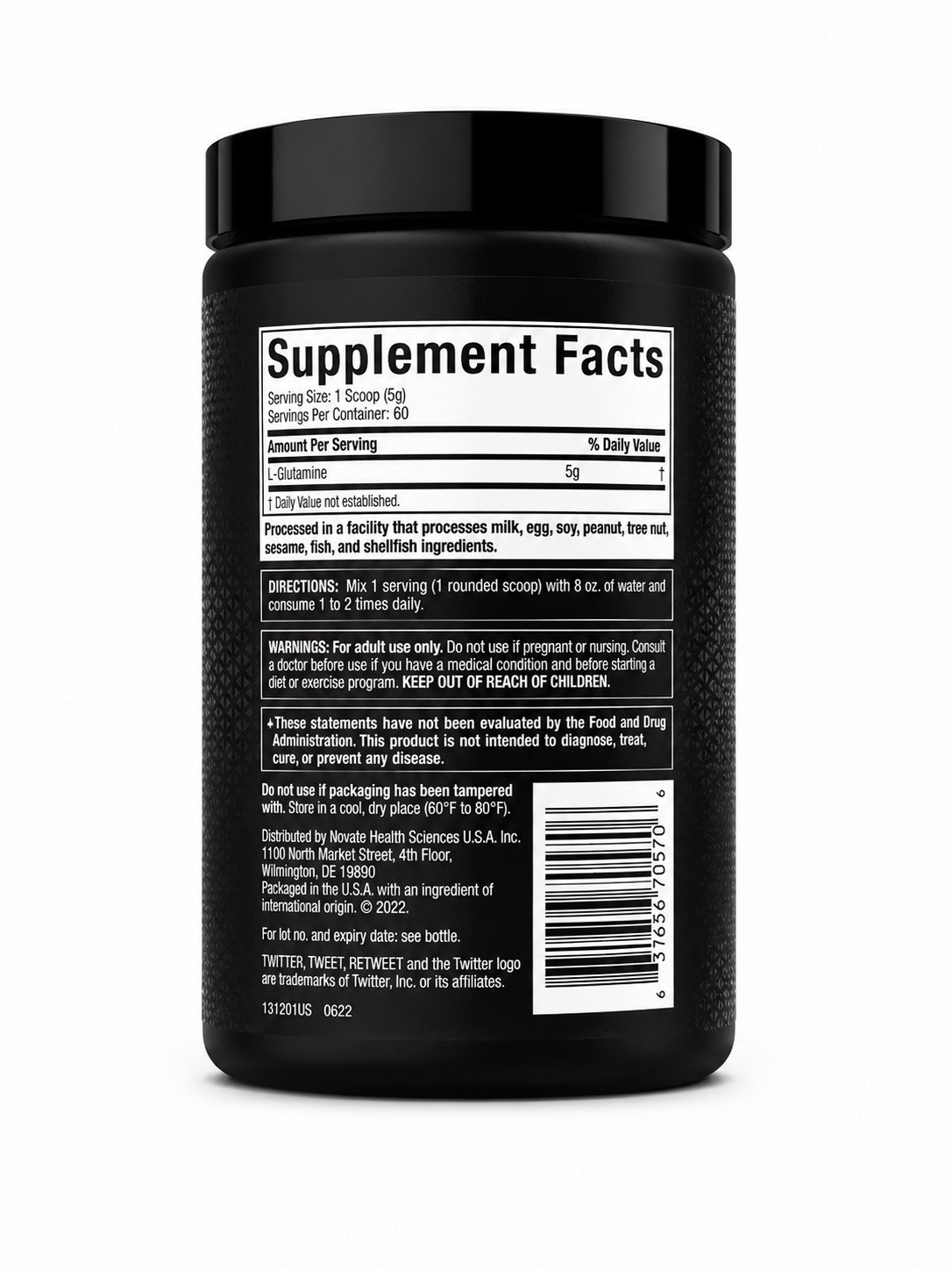 MuscleTech Platinum 100% Glutamine Powder 300g 60 Servings EXP 11/2027 Sealed
