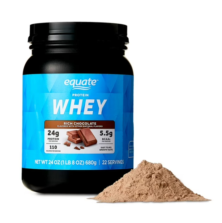 2 Pack Equate Whey Protein Powder, Rich Chocolate, 24 oz Pack