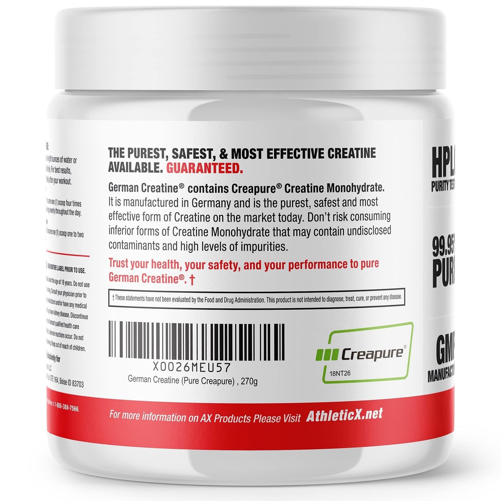 German Creatine (Pure Creapure, The Purest Creatine Monohydrate Available – 2…