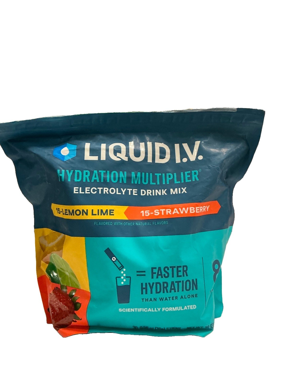 Liquid I.V Hydration Multiplier Lemon Lime+Strawberry 29 Sticks EXP 04/2028