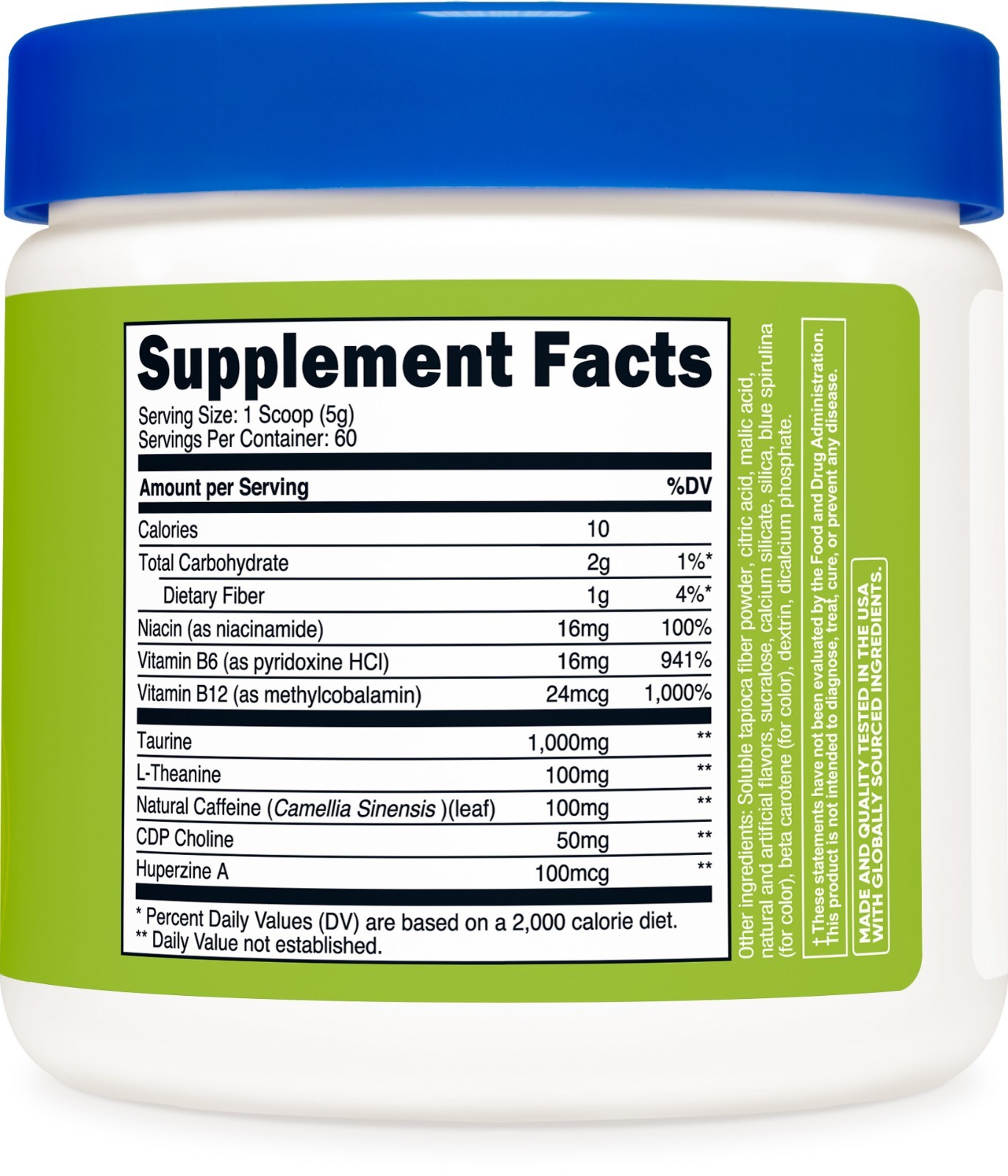 Nutricost Energy Complex (Green Apple) (60 Servings) – Clean Energy Powder