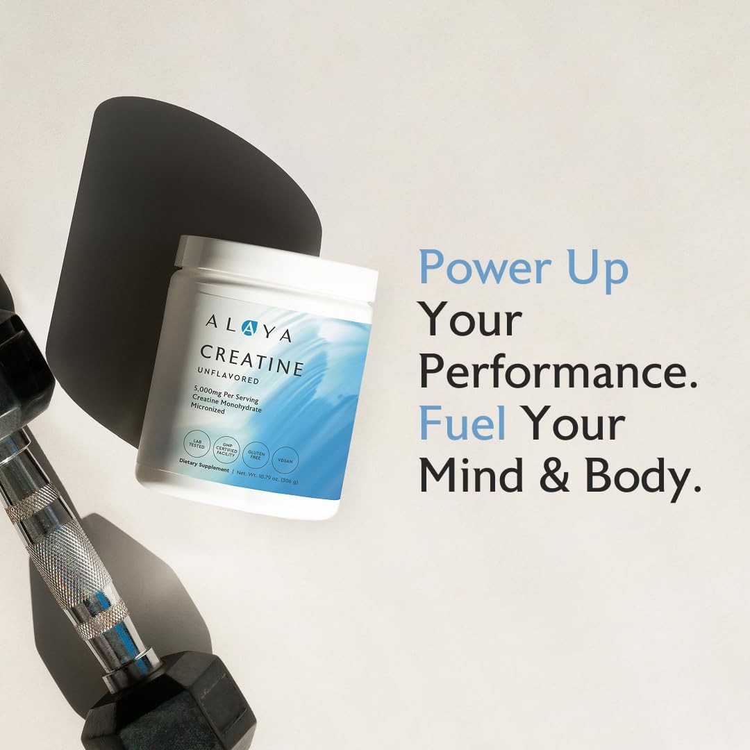 Micronized Creatine Monohydrate Powder – Vegan, Non-GMO, Flavorless, 5g for Stre