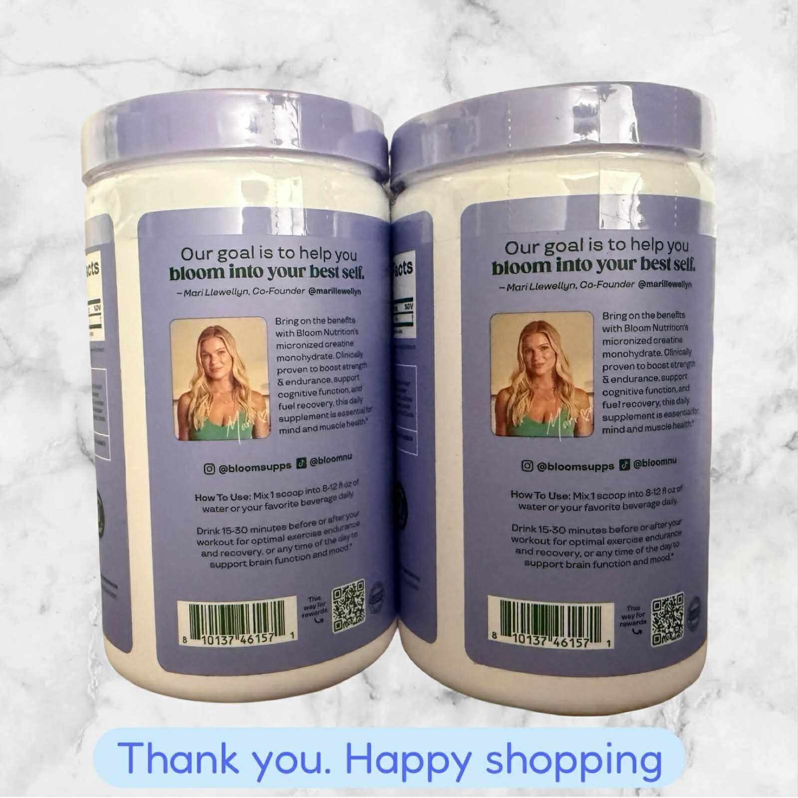 FOR 2 Bloom Creatine Monohydrate Dietary Supplement Raspberry Lemon 9 oz Each