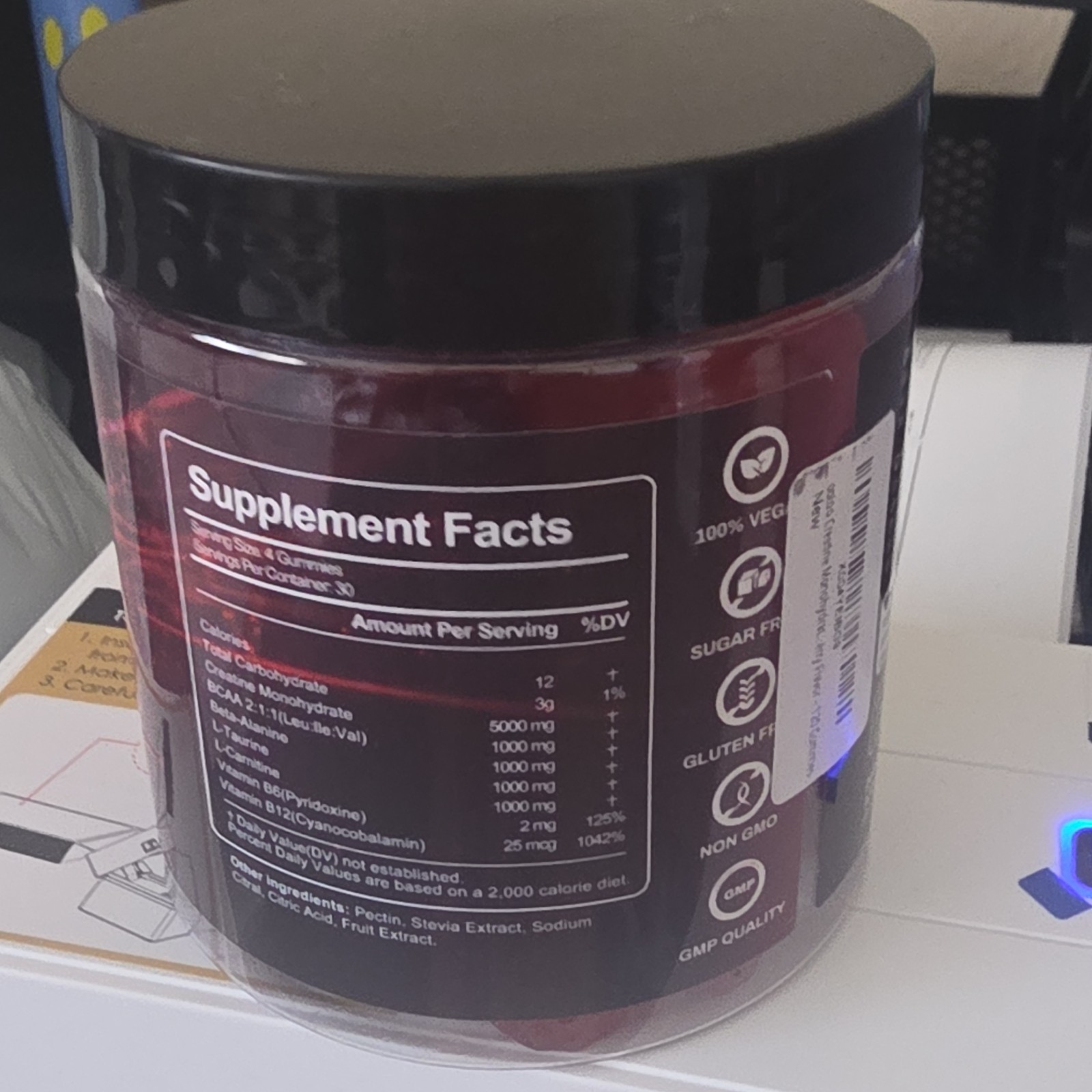 ootoo Creatine Monohydrate Gummies Berry 120 Count 9000mg Vegan Sugar Free