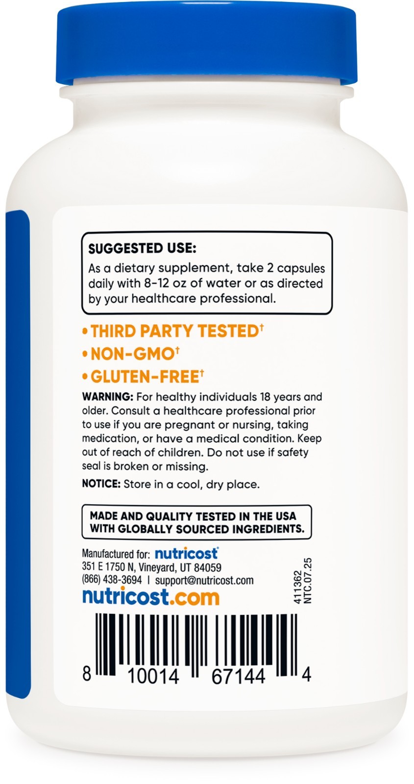 Nutricost L-Carnitine Tartrate 500mg, 120 Capsules – 1000mg Per Serving