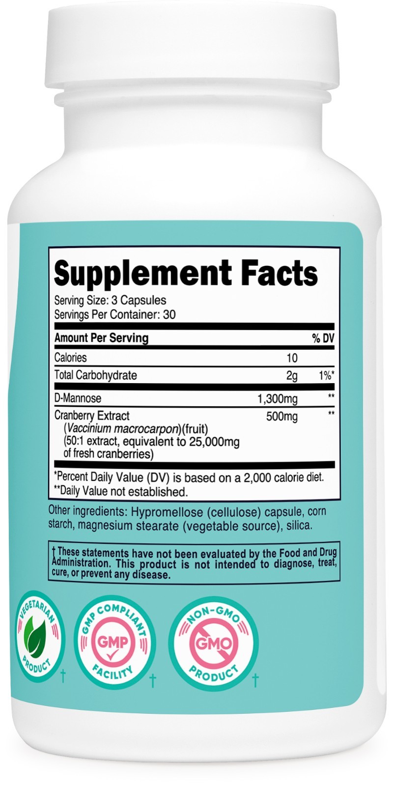 Nutricost D-Mannose with Cranberry Extract for Women 1300mg 90 capsules