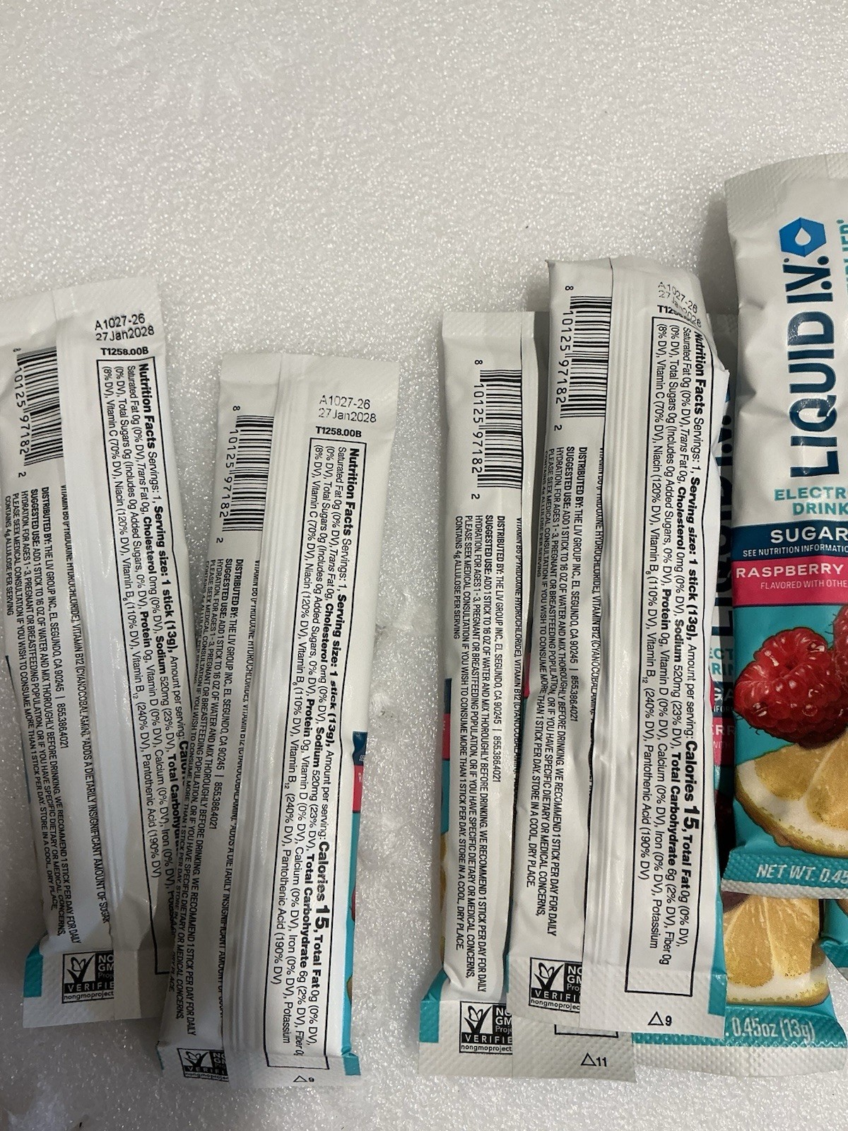 Liquid I.V Hydration Sugar-Free Peach+Rasperry 25 Sticks EXP 01/2028
