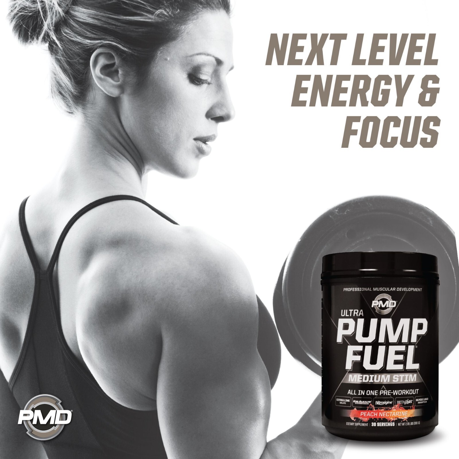 PMD SPORTS PUMP FUEL ULTRA – PRE WORKOUT – PEACH NECTARINE (30 Servings)