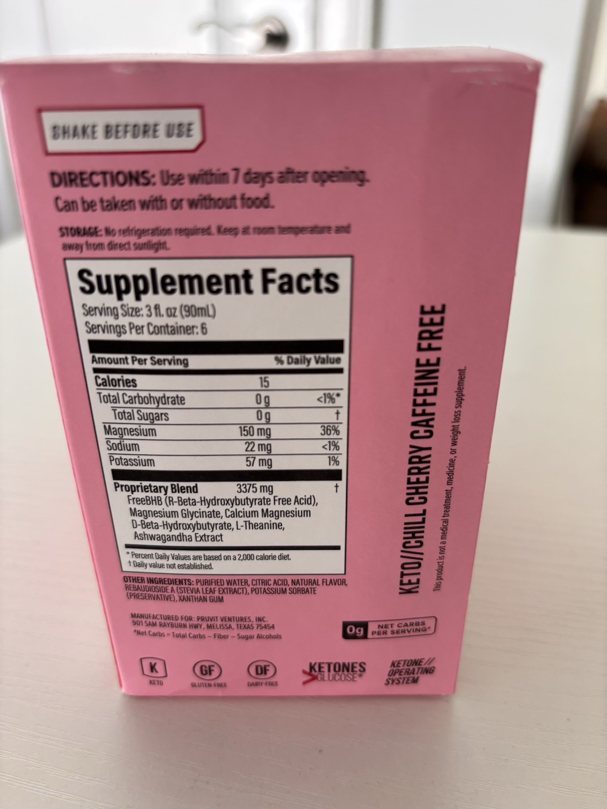 Prüvit Keto Chill Cherry Exp 4/26