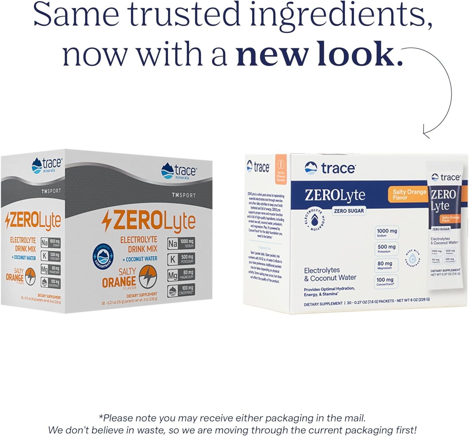 Trace ZeroLyte Electrolyte Drink Mix Salty Orange 30 Packets