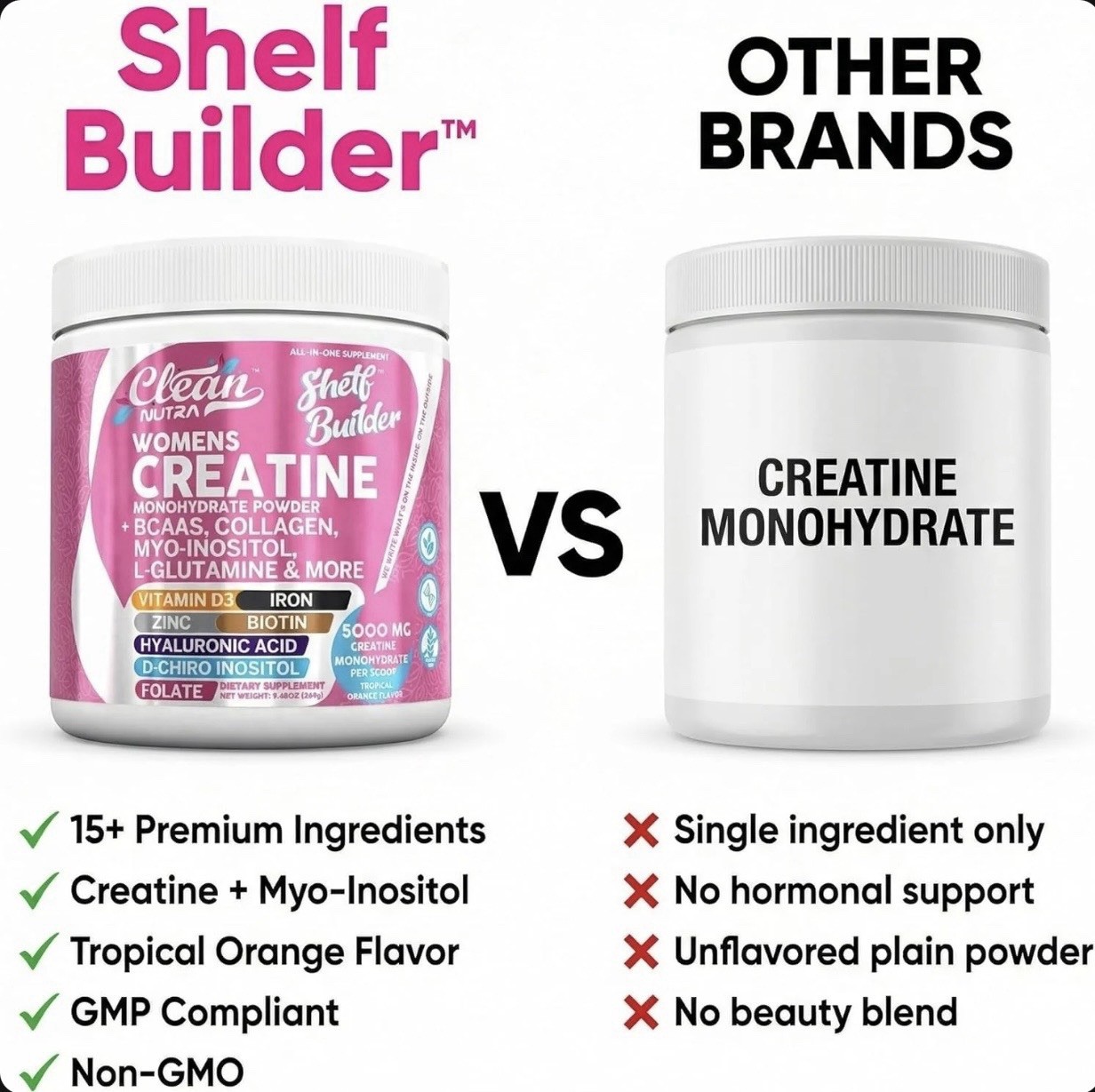 Women’s Creatine Powder Creatine Monohydrate BCAA Myo-Inositol Collagen 1/2 Pack