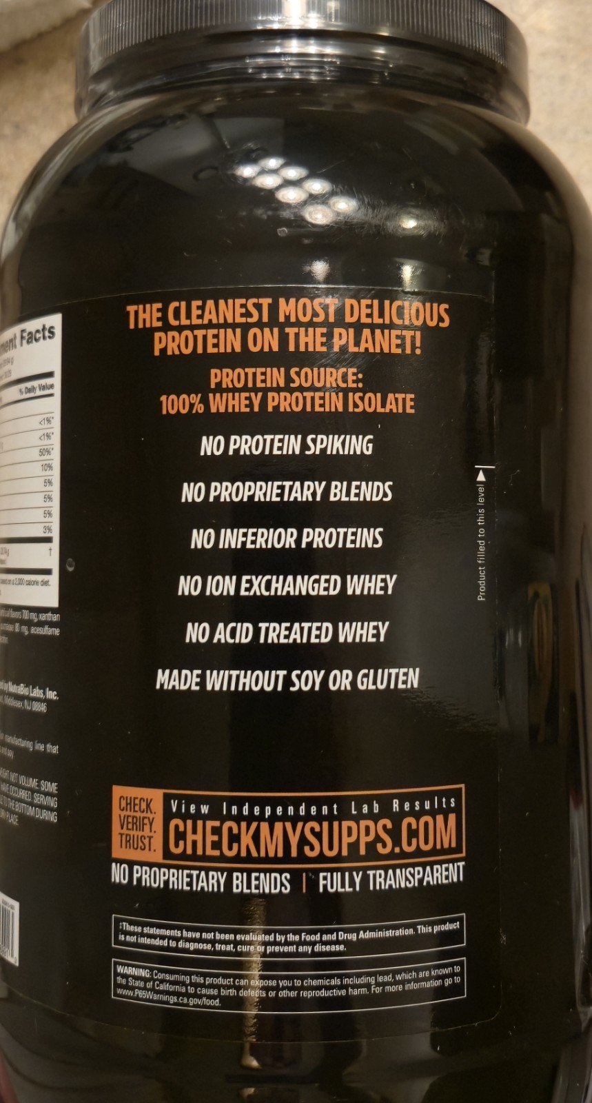 NutraBio WHEY PROTEIN ISOLATE 2 lb (30 Servings) Cinn Sugar Donut BEST BY 10/26