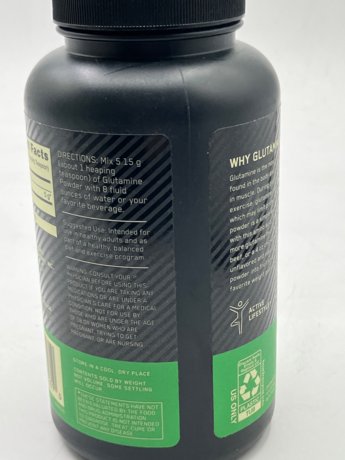 Optimum Nutrition L-Glutamine Muscle Recovery Powder 300g Unflavored BB 05/2028