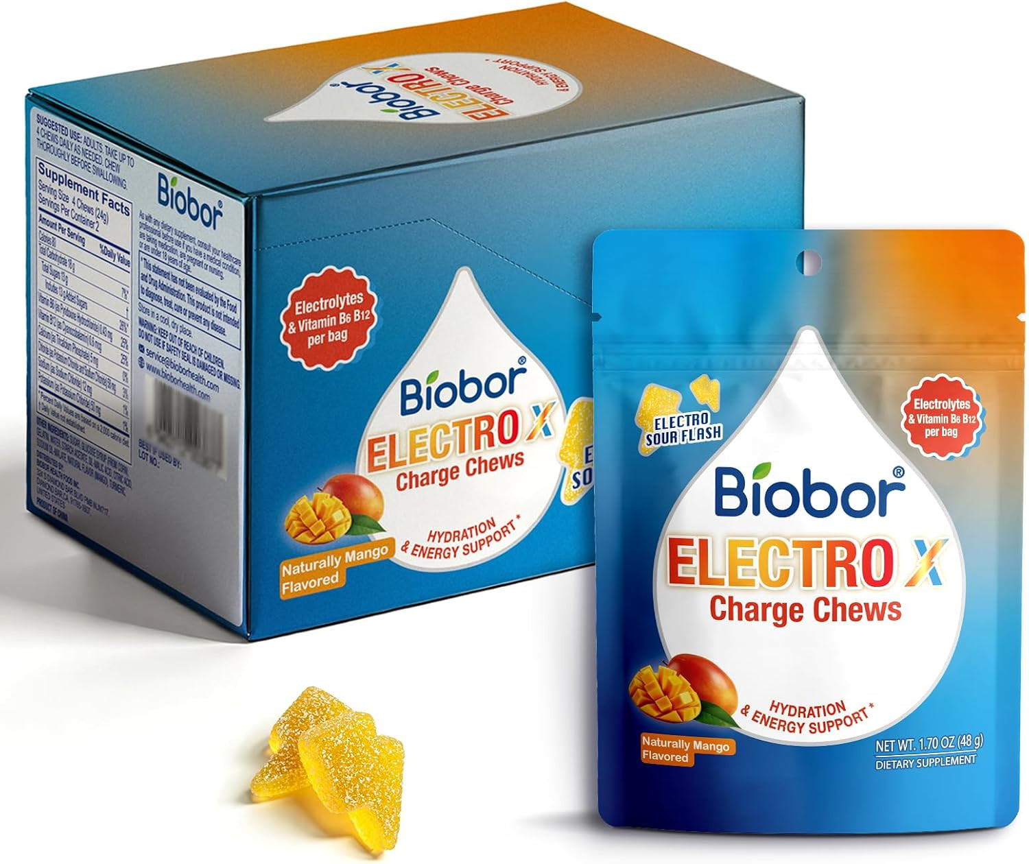 Electrolyte Gummies, Hydration & Energy Support with Sodium, Potassium, Chloride