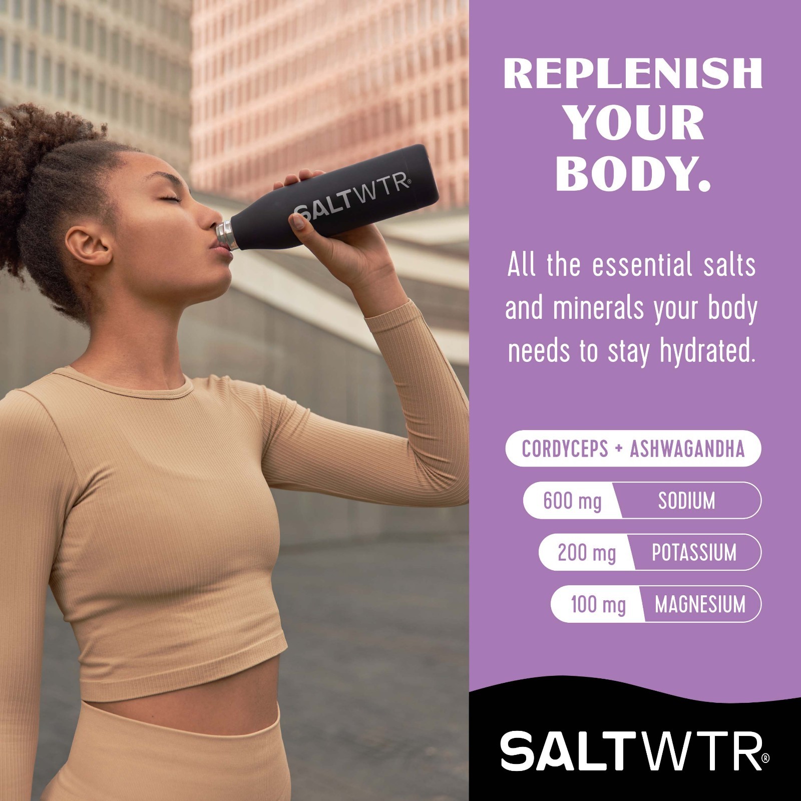 SaltWTR Functional Electrolyte Hydration Drink Mix – Clean Energy – 30 Pack