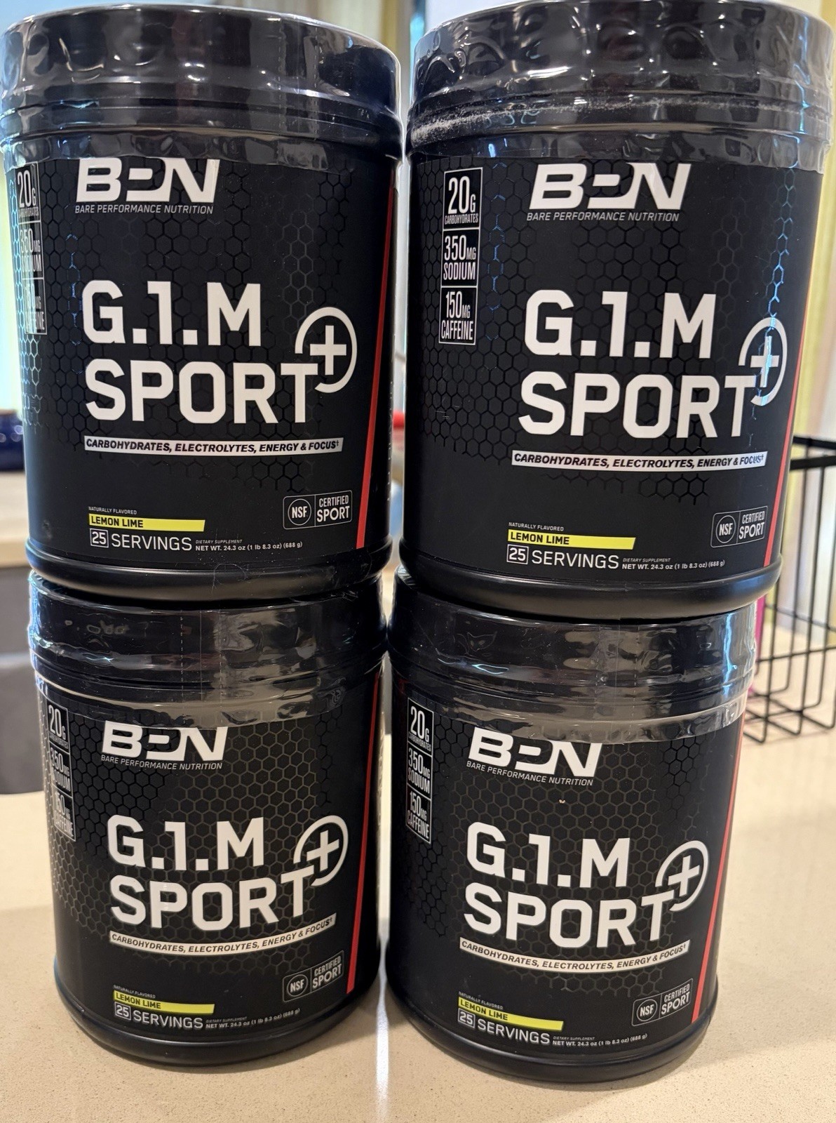 BARE PERFORMANCE NUTRITION G.1.M Sport+ Endurance Pre-Workout Lemon Lime 4 PACK