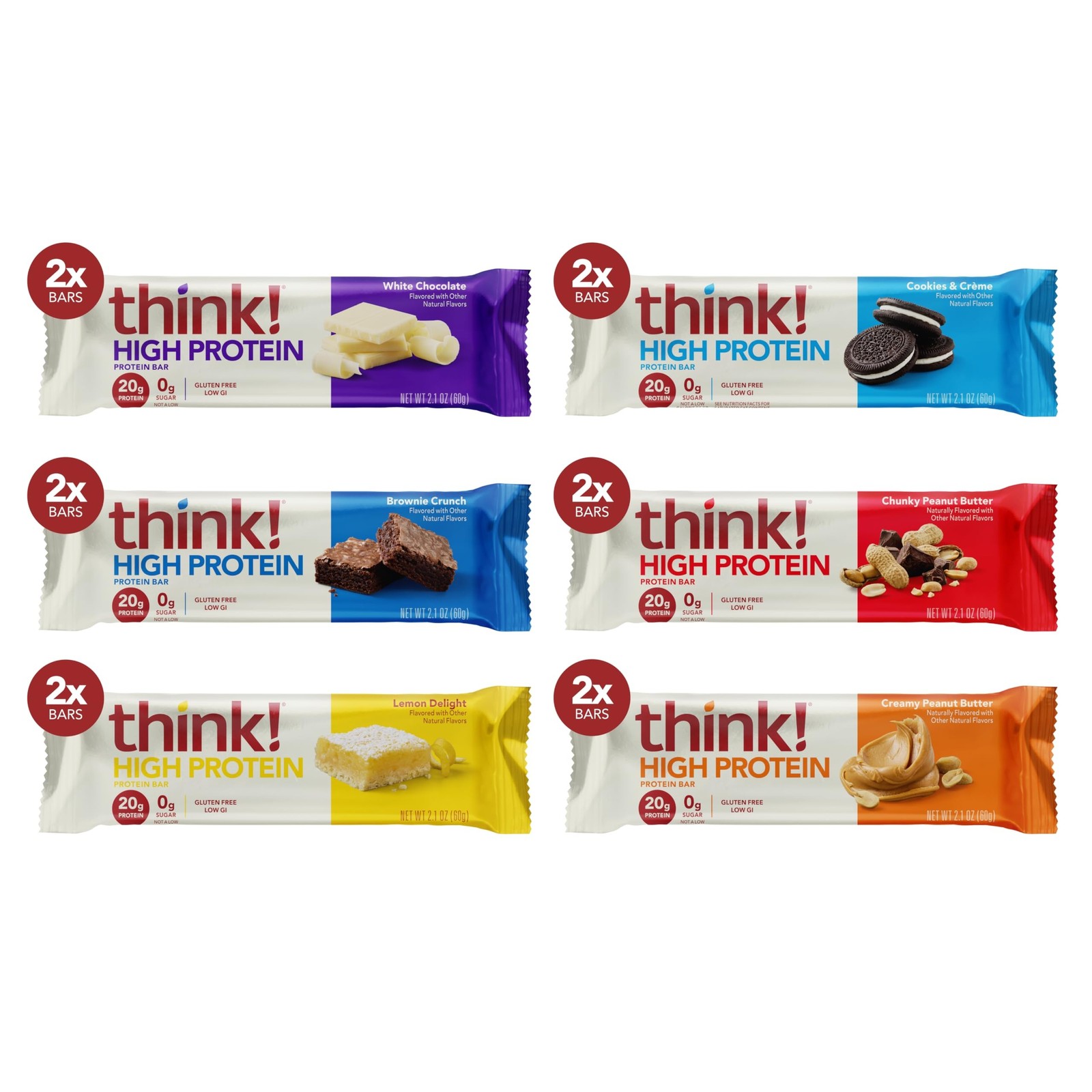 think! Protein Bars, High Protein Snacks, Gluten Free, Kosher Friendly,Variet…