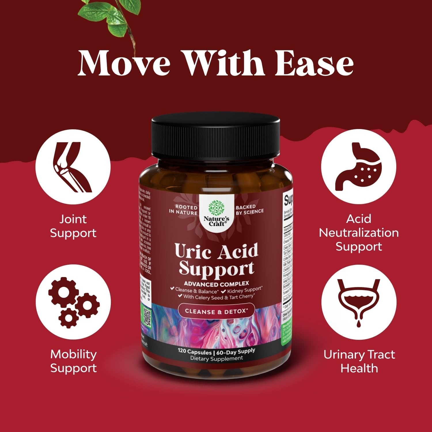 Green Coffee Bean Extract for Uric Acid Cleanse & Detox 120 Count (Pack of 1)