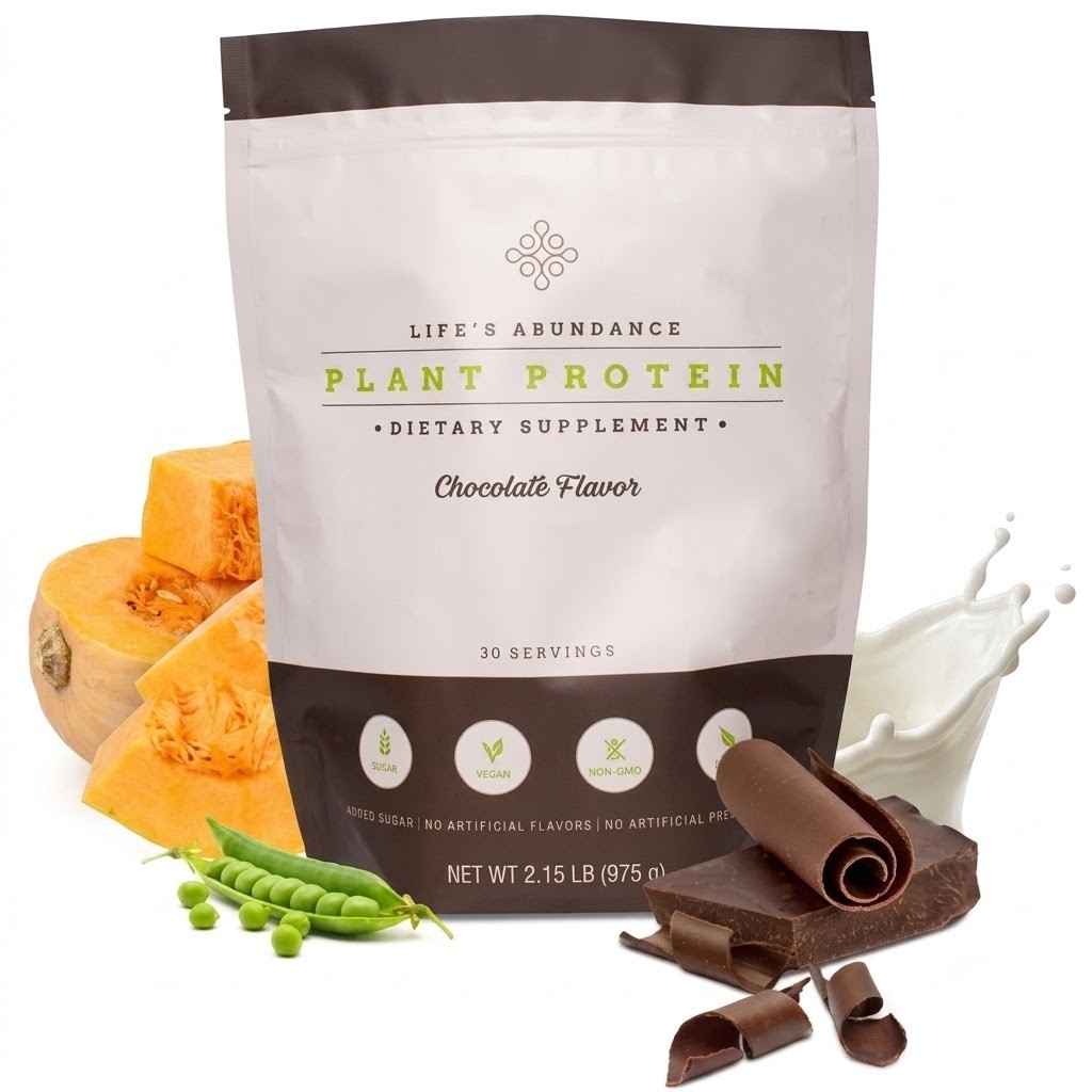 Life’s Abundance Plant Protein Chocolate Powder 30 Servings 1.5lb Sealed New