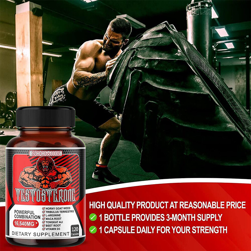 Natural Testosteron Booster 16,540mg 30 /60/120 Capsules For Stamina Strength