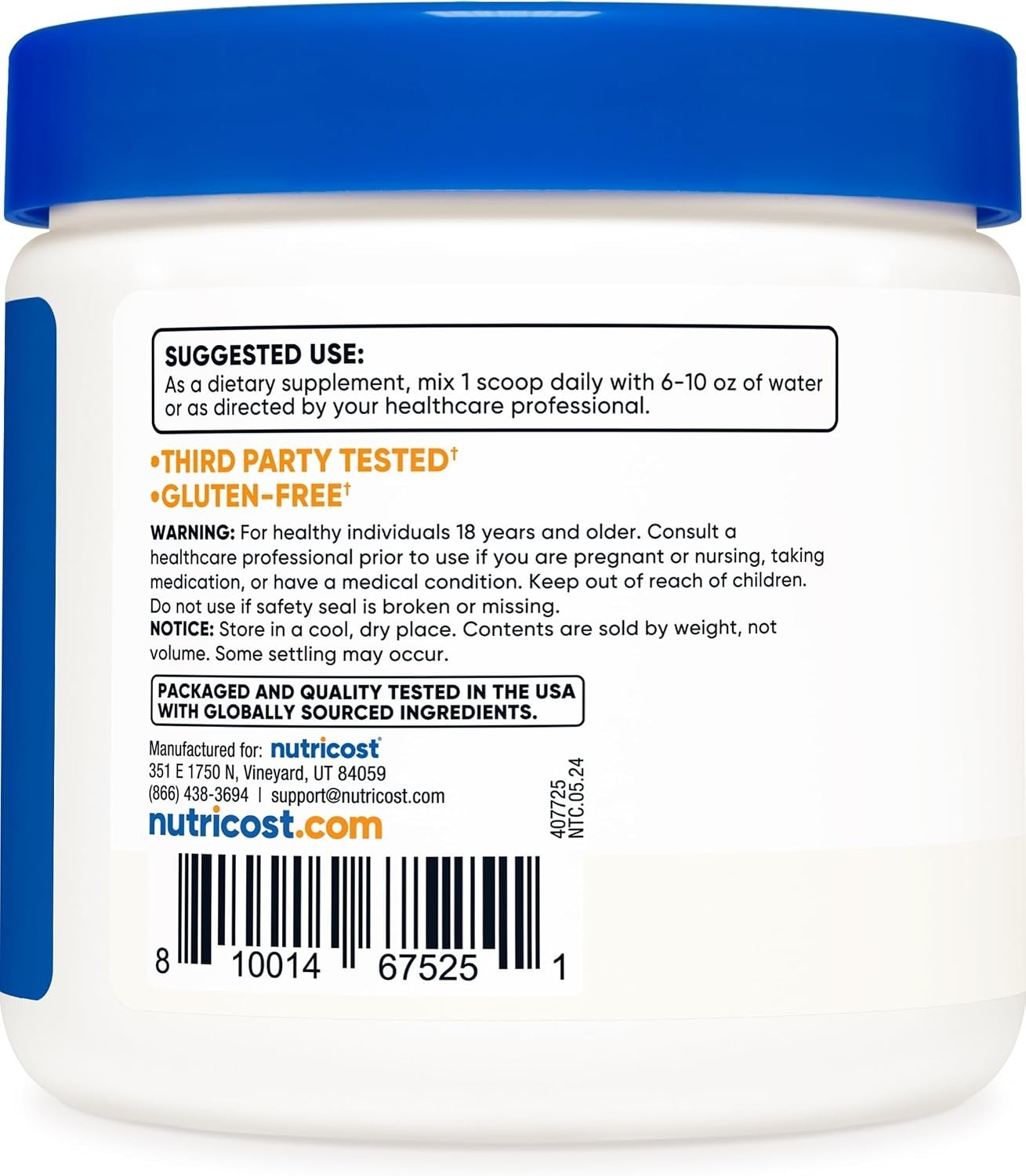 PureLute L-Glutamine Powder – 250g for Gut Support & Recovery