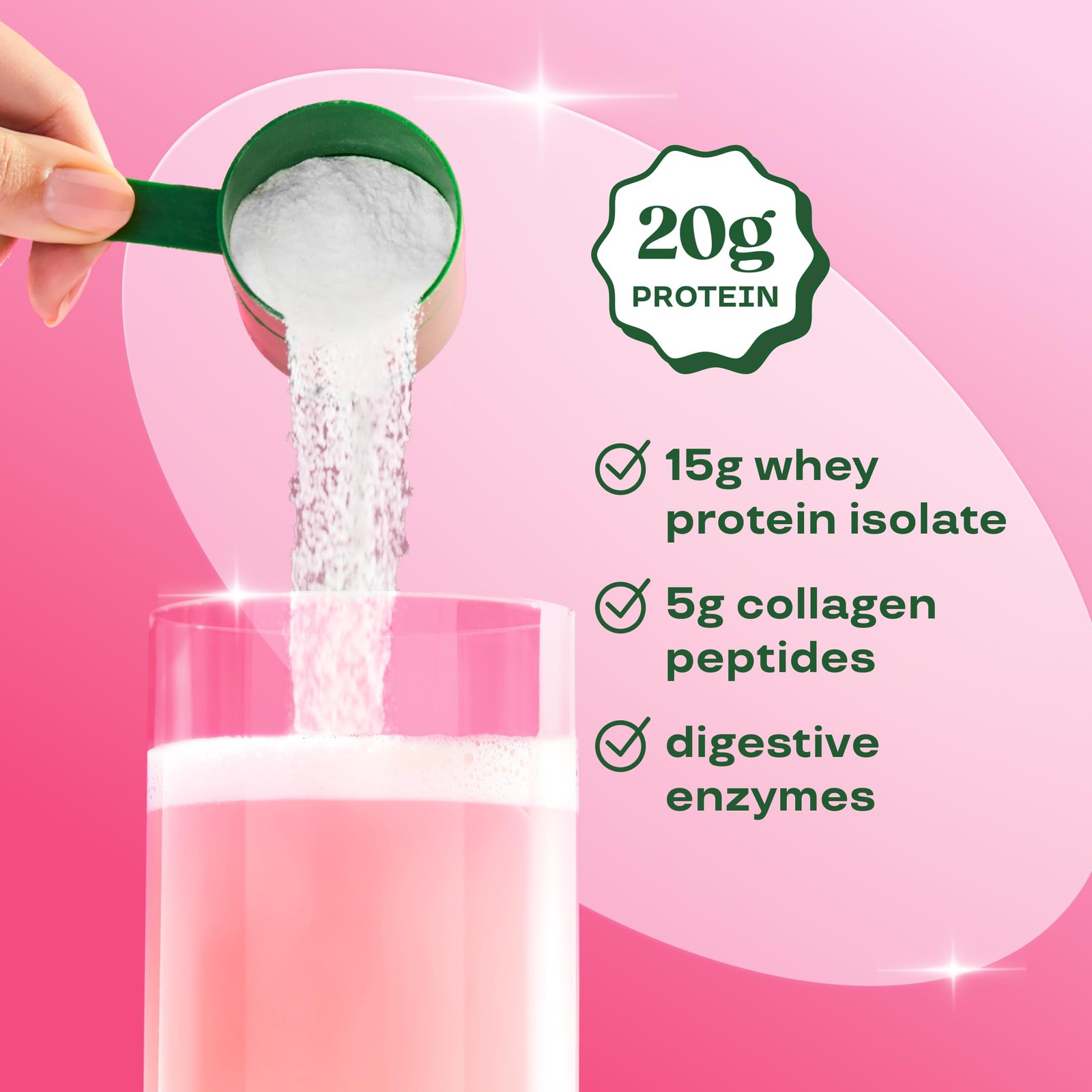 Bloom Clear Protein, Whey Protein Isolate with Collagen Peptides and Digestiv…