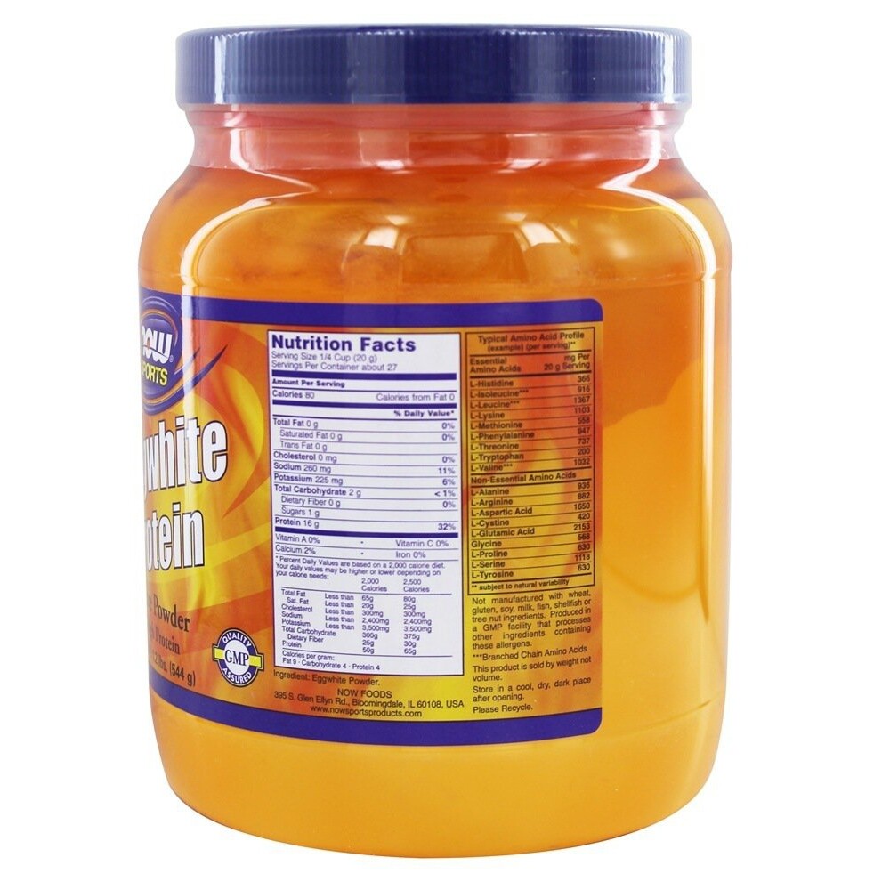 NOW Foods Eggwhite Protein 100% Pure, 1.2 lbs.