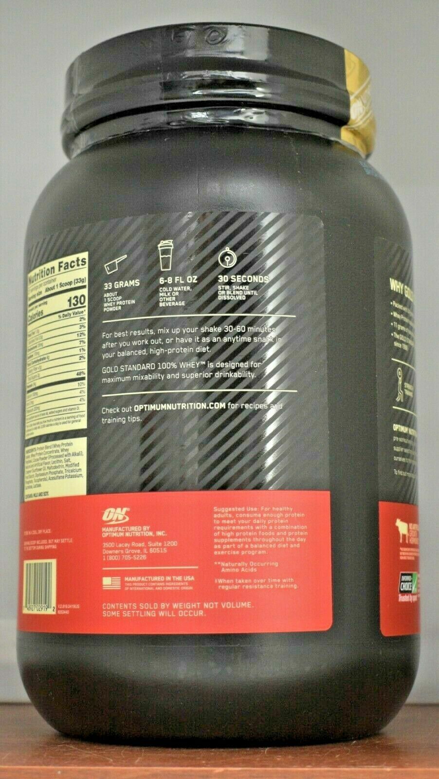 Gold Standard Whey 100% Protein 2 lb Optimum Nutrition ON Isolate Choose Flavor