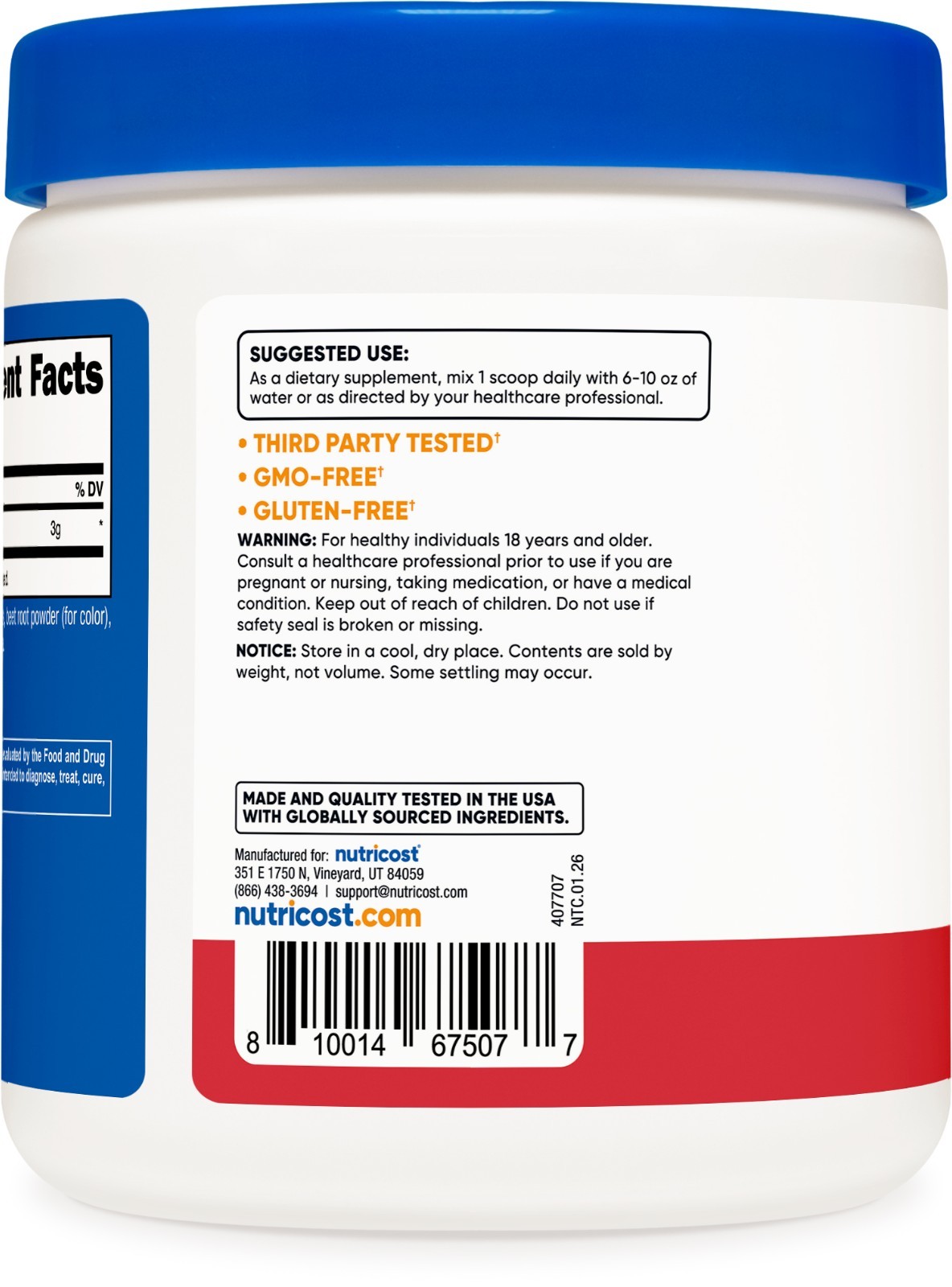 Nutricost L-Citrulline Malate Powder (300G) (Strawberry Kiwi)
