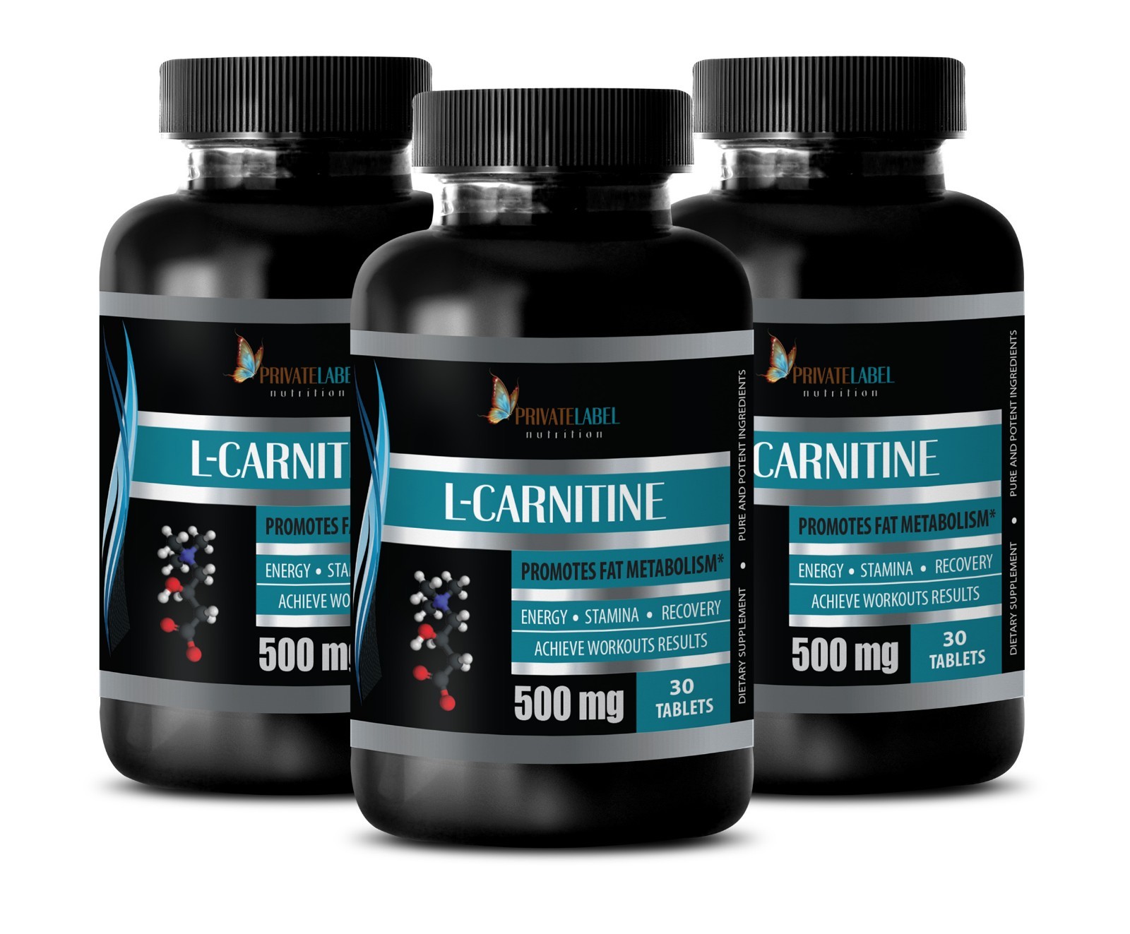 Muscle Gain Amino Acids Capsules – L-CARNITINE 510mg – Weight Gain – 3 Bottles