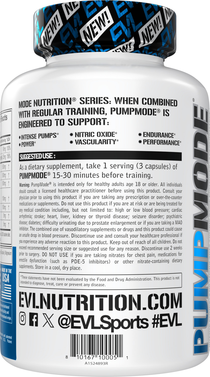 Evlution Nutrition PumpMode – Nitric Oxide Supplement Pre Workout – 30 Servings