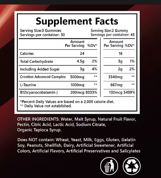 creatine complex 5g 30 DAYS creatine monohydrate flavored gummies 5000mg – BERRY