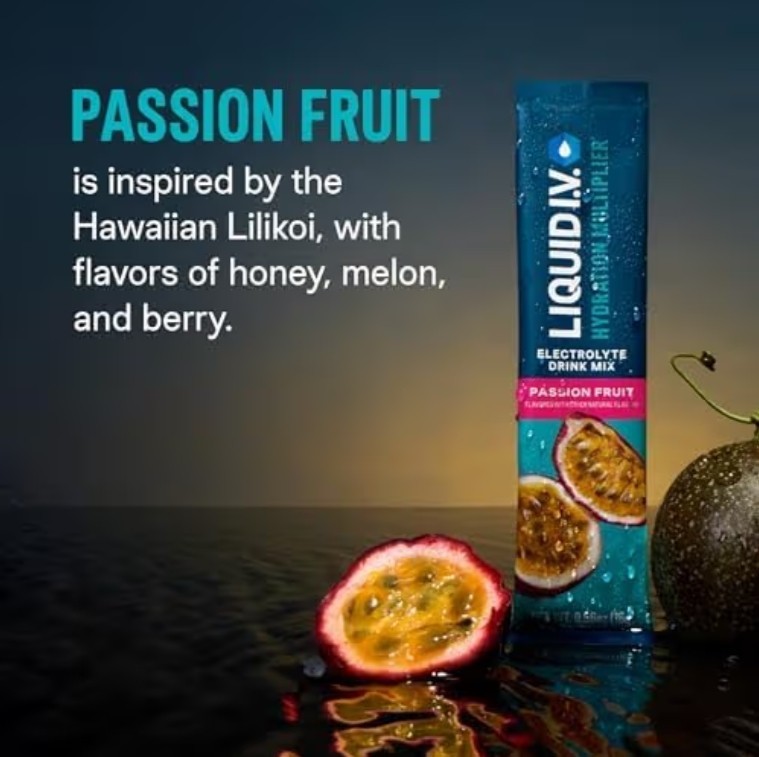 Liquid I.V. Hydration Multi Electrolyte Drink Mix Passion Fruit 16ct Exp. 2028