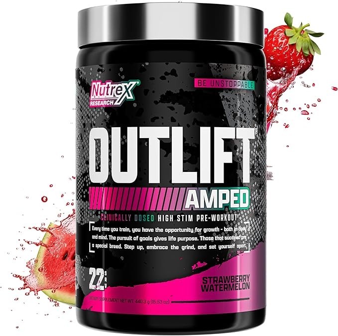 Nutrex Outlift Amped Max High Stim Pre Workout Powder 22 Servings Various Flavor