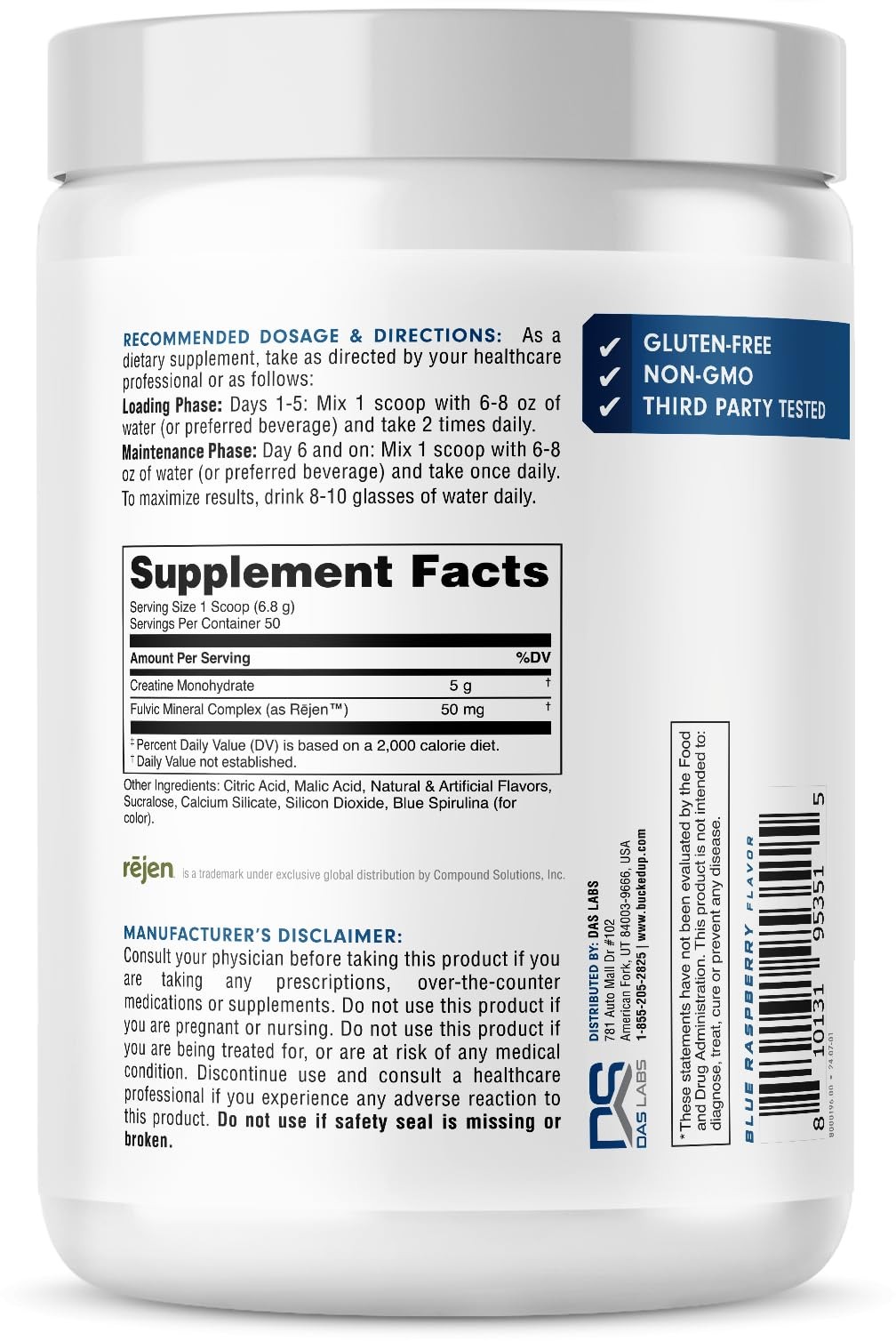 Blue Rasberry Creatine for Women and Men – Easy to Mix Vegetarian – Flavored …